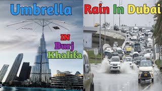 Umbrella In Burj Khalifa? || Rain In Dubai ❤️ || #dubai #burjkhalifa #viral #trending #uae #rain