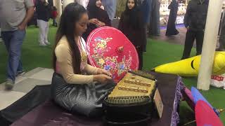 Chinese musical instrument Yangqin.. Live performance