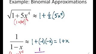 Linearization - Binomial Approximation Examples