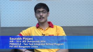 Saurabh Pinjani AIR-78 from FIITJEE Bangalore Centre