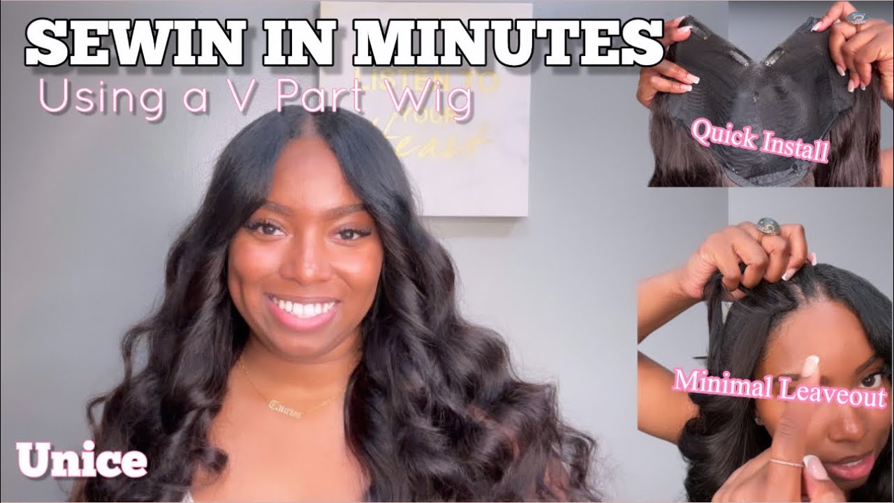 How To Quick Easy V Part Wig Install For A Sew In Natural With