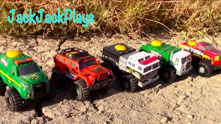 Toy Trucks for Kids: Playing with Tonka Climb Overs Trucks - UNBOXING Fire Stomper Starter Pack