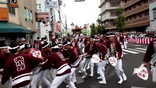 2015年・パレード後の春木駅下がりR26交差点のやり回し|春木大小路町