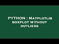 PYTHON : Matplotlib boxplot without outliers