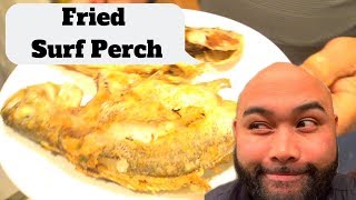 Fried surf perch dinner with the Hook2Cook Family