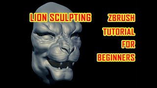 lion face in zbrush| how to make a stylized lion face in zbrush| zbrush tutorial beginner hindi| pt1