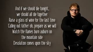 Ed Sheeran - I See Fire (Clean - Lyrics)