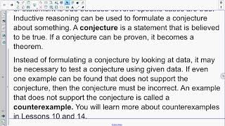Geometry Lesson 7 Inductive reasoning