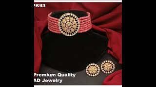 Designer Chokers | Indian Beads Jewelry set | Crystal Beads Choker | India Party wear collection