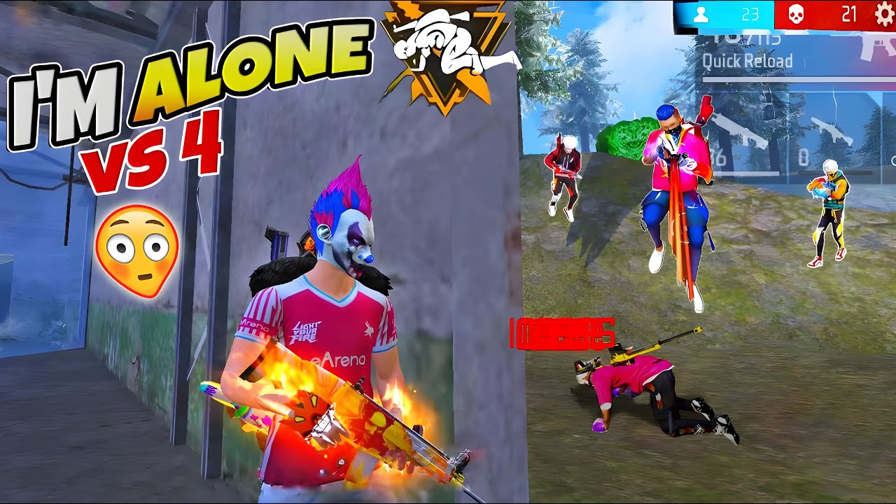 🕊️NEW YEAR 2024 Special 3v4 Intense Gameplay💥Garena Free Fire 2024 P93 ...