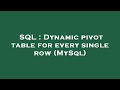 SQL : Dynamic pivot table for every single row (MySql)