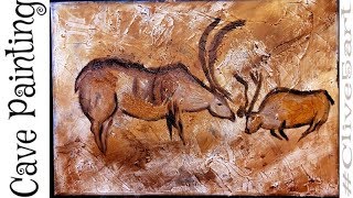 How to Re-create a Cave Painting Acrylic painting for beginners,#clive5art