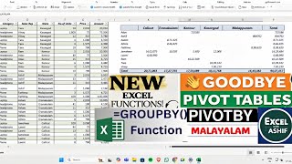 Excel GROUPBY & PIVOTBY Functions - All You Need to Know (do they BEAT Pivot Tables? Malayalam