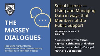 Massey Dialogues: Social License — Using & Managing Data in ways that Members of the Public Support