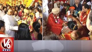 Minister Etela Rajender's Son Nithin Wedding Ceremony | Hyderabad | V6 News