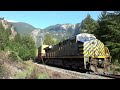 chasing double former citirails leading cn intermodal train down the fraser canyon