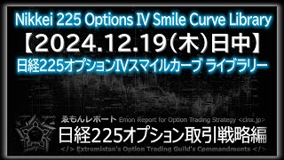 【2024.12.19(木)日中】日経225オプションIVスマイルカーブ【ゑもんレポート日経225オプション取引戦略編】Nikkei225option IV smile curve