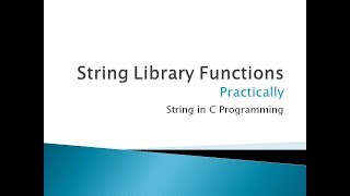 102 - String Library Functions Practically | String in C Programming
