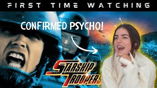 PSYCHO Girlfriend First Time Watching | Reaction to * STARSHIP TROOPERS *