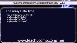 JavaScript Training Tutorial The Array Data Type