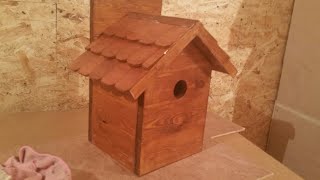 Making a bird house out of an old bed base