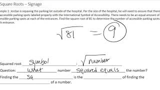 MAP 117-MA-5.3a Square Root