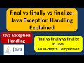 final vs finally vs finalize: Java Exception Handling Explained