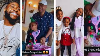 Trending video of Davido father doing grandpa duties ‼️gifting Davido  hailey Sophia in sh0ck