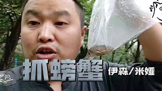 山脚下发现一只螃蟹，抓到池塘放生了，主要太少不够一盘哈哈哈