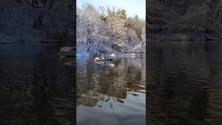 Настоящий🌲 Зимний ❄Сплав🚣 #travel #kayak #river #рыбалка #shorts #snow #nature