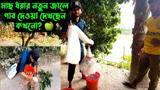 মাছ ধরার নতুন জালে,,,গাব দেওয়া দেখছেন কখনো? 🍏🐟