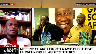 Discussion on the ANC Lekgotla amid public spat between Sisulu and party's president