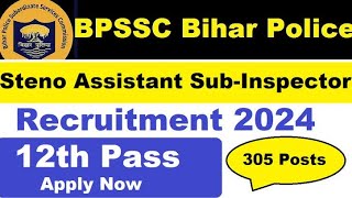 Bihar Police Bpssc Asi Steno New Vacancy 2024 | Bihar Asi Syllabus Steno Test 2024