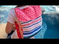 How to Fold the Beach Towel Backpack free sewing pattern from SewCanShe