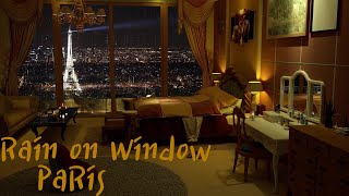 🎧 Paris at night Rain on Window 10 Hours Relaxation and Sleep and  | Night Rain | Study | Calm rain