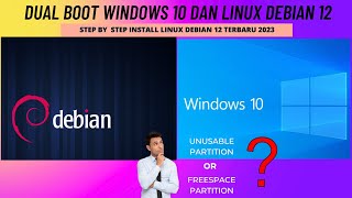 Cara Dual Boot Windows 10 dan Linux Debian 12 - Panduan Install Linux Debian 12 Terbaru 2023