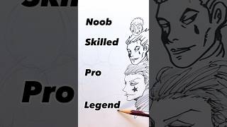 Drawing Hisoka in Different Levels #shorts #hunterxhunter #hisoka #drawing #anime #art