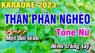 Karaoke Thân Phận Nghèo Tone Nữ Nhạc Sống Organ | Hoài Phong