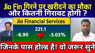 JIO FINANCIAL SERVICE LTD SHARE LATEST NEWS TODAY, और कितनी गिरावट होगी ?