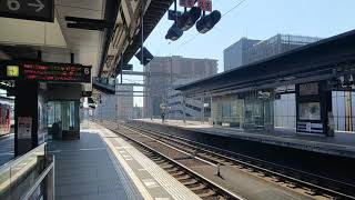 回送ならではの雑ブレーキング 大分駅6番のりば 回送列車(あそぼ～い！送り込み)到着