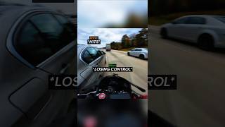 Driver failed to notice biker and caused a collision😲