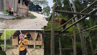 spray full video of single mother raising children alone and building a wooden house