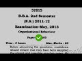 2013 Mdu BBA 2nd Sem Organisational Behaviour Question Paper