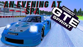 An Evening At Spa - iRacing - GTE Sprint - Spa Francorchamps