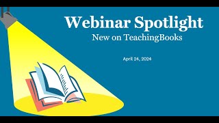 New on TeachingBooks!