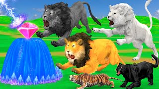 तीन शेर भाई और जादुई फव्वारा Teen Sher Ki Kahani 3 Lions and Magical Fountain Animals Stories