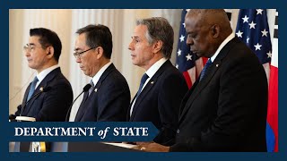 Secretary of State Antony J. Blinken holds a joint press availability