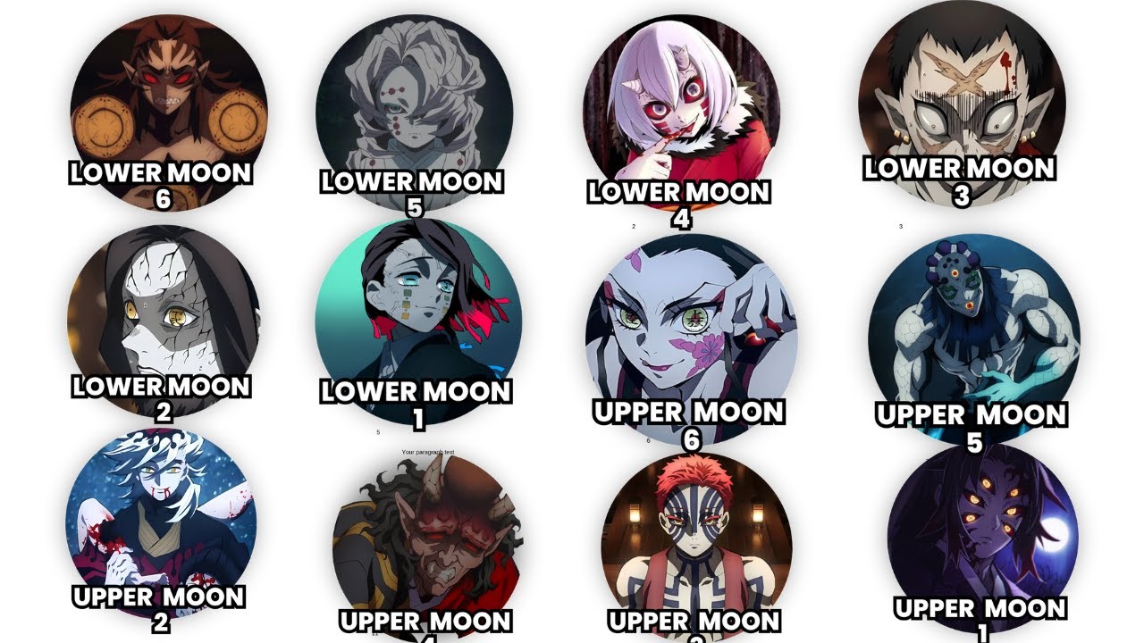 All 12 Upper Moons Explained Demon Slayer Youtube