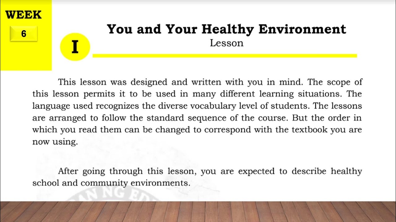 You And Your Healthy Environment | MAPEH 6 | HEALTH 6 | Week 6 | Q2 ...