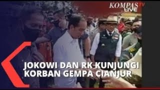 Presiden Jokowi dan Ridwan Kamil Kunjungi Pengungsian Korban Gempa Cianjur